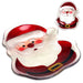 G128 Santa Claus glass Christmas serving platter, 12 inch holiday plate