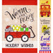 G128 set of 4 seasonal pickup trucks garden flags, 12x18 inch