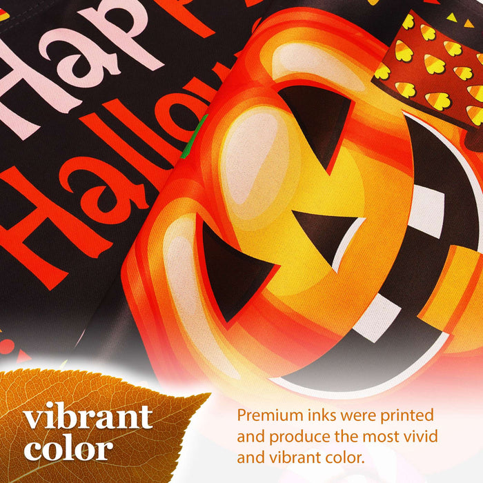 G128 Happy Halloween Pumpkin Candy Garden Flag 12x18 In Double Sided Halloween Yard Garden Lawn Decoration