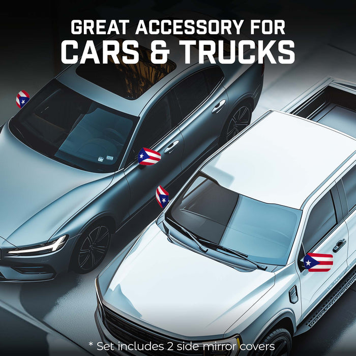 G128 2 Pack: Puerto Rico PR Car Side View Mirror Cover 5.9x8.66 In