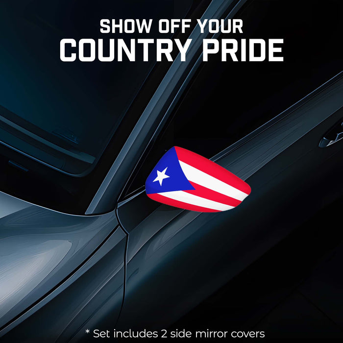 G128 2 Pack: Puerto Rico PR Car Side View Mirror Cover 5.9x8.66 In