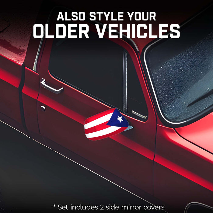 G128 2 Pack: Puerto Rico PR Car Side View Mirror Cover 5.9x8.66 In
