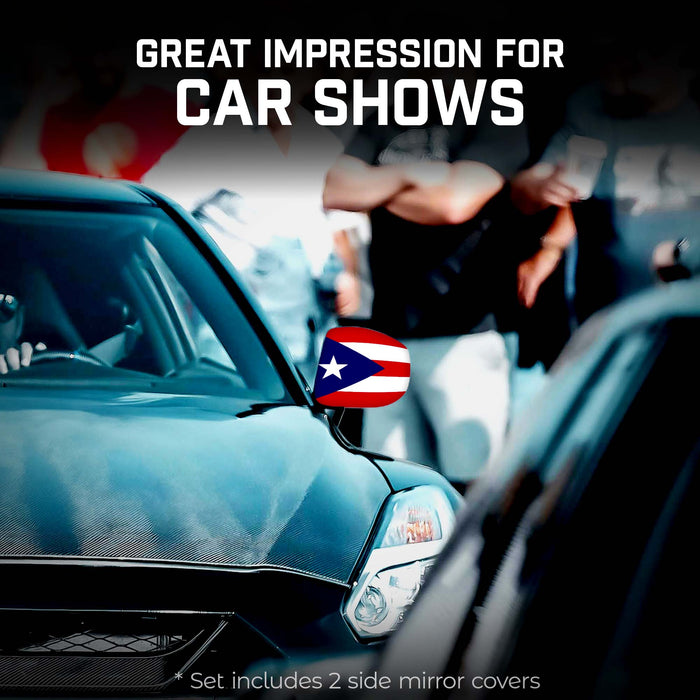 G128 2 Pack: Puerto Rico PR Car Side View Mirror Cover 5.9x8.66 In