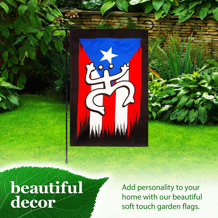 G128 36x16IN Garden Flag Stand & 12x18 Puerto Rico Coqui Frog Flag Kit