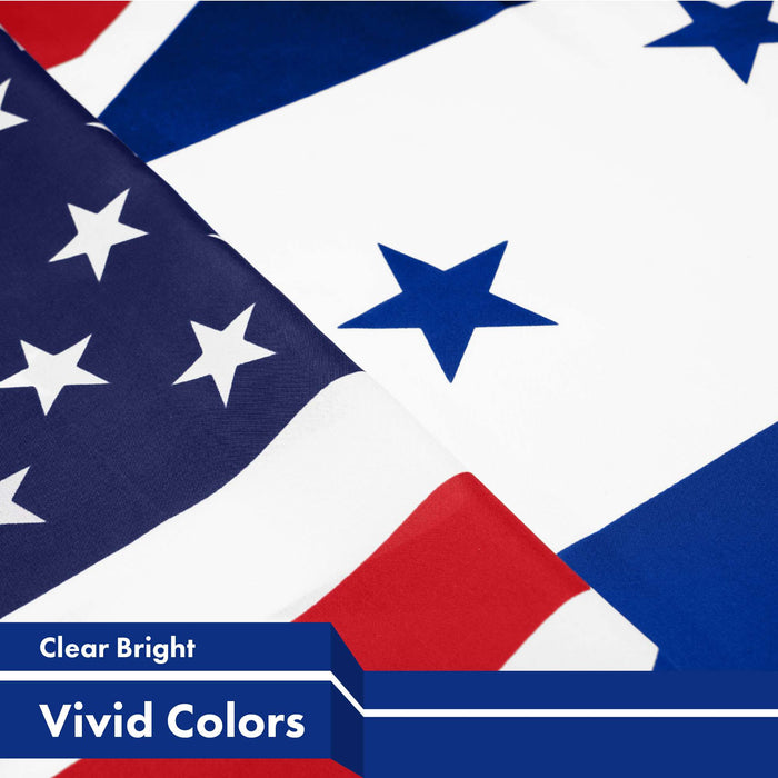 G128 2 Pack: Honduras USA Friendship Flag | 3x5 Ft | LiteWeave Pro Series Printed 150D Polyester | Specialty Flag, Indoor/Outdoor, Vibrant Colors, Brass Grommets