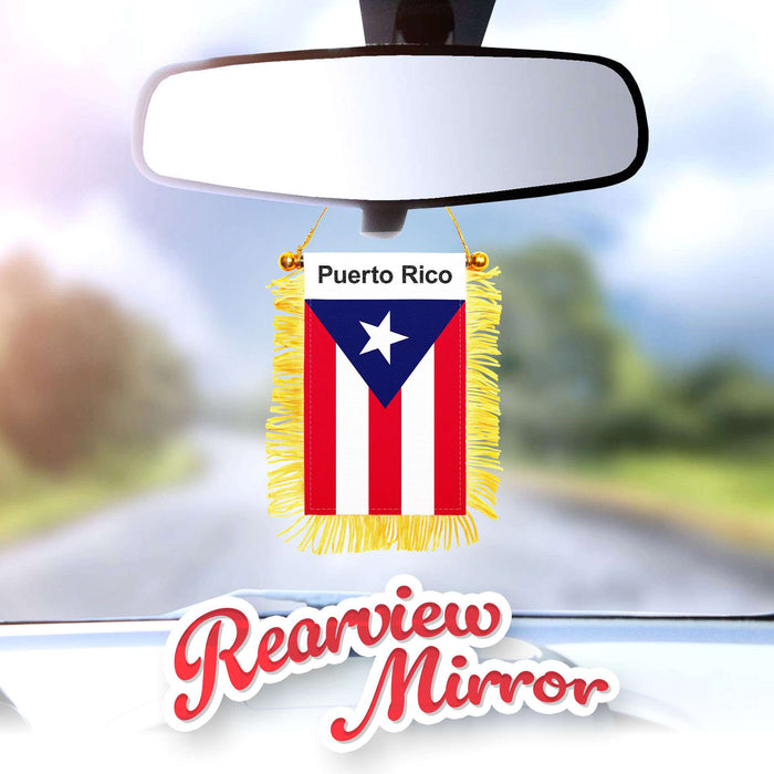 G128 Puerto Rico Puerto Rican Fringy Flag | 3x5 In | LiteWeave Pro Series Printed 150D Polyester | Indoor/Outdoor, Vibrant Colors, Brass Grommets