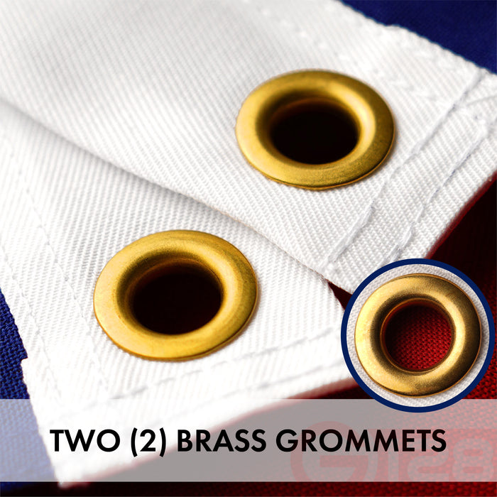 G128 Texas  2.5x4 FT 2-Pack Embroidered Stars Sewn Stripes Heavy Duty 220GSM Tough Spun Polyester Quality with Brass Grommets