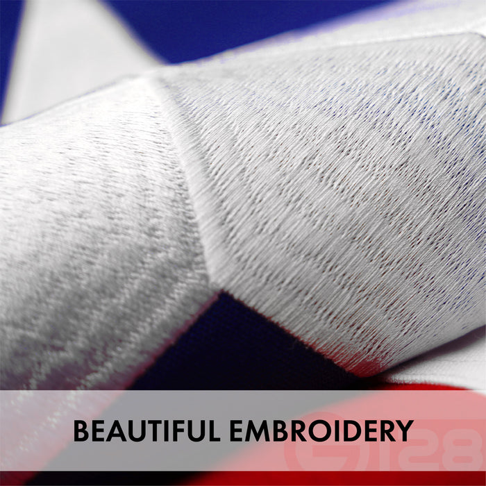 G128 Texas  2.5x4 FT 2-Pack Embroidered Stars Sewn Stripes Heavy Duty 220GSM Tough Spun Polyester Quality with Brass Grommets