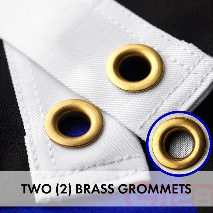 G128 Thin Blue Line Flag 2.5x4 FT 2-Pack Embroidered Heavy Duty 220GSM Tough Spun Polyester U.S.  Brass Grommets Honoring Men and Women of Law Enforcement Black White and Blue US Flag