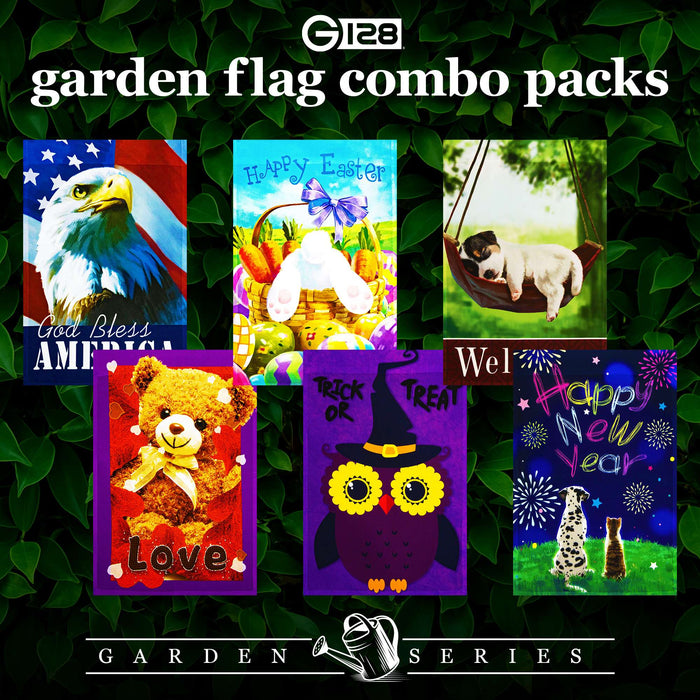 G128 set of 6 holiday and seasonal animals garden flags, 12x18 inch, photo 3