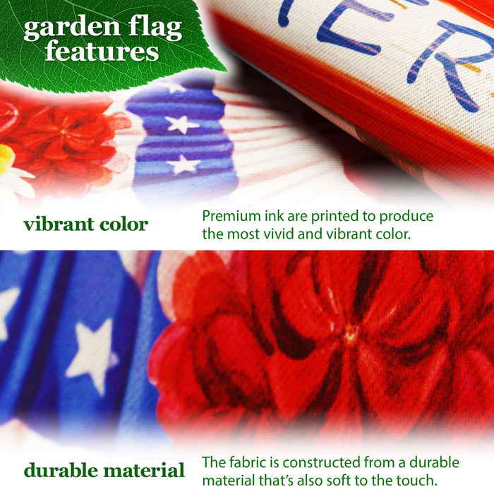 G128 Combo Pack: Garden Flag Stand 36x16IN & Garden Flag America My Home My Heart Printed 12x18IN Double Sided