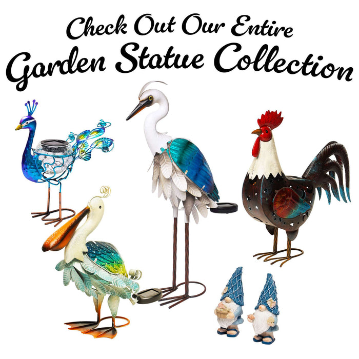 G128 Coastal Gnome Statue Set of 2 | Beach Themed Seasonal Gnome Figurines for Bookshelf, Home, Garden