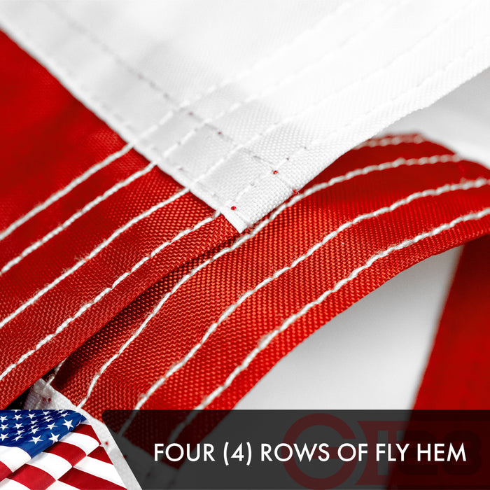 G128 Combo Pack: American USA Flag ToughWeave Series 3x5 Ft Single Sided & Alabama AL  Double Sided 3x5 Ft Double ToughWeave Series | Both Embroidered Polyester, Brass Grommets