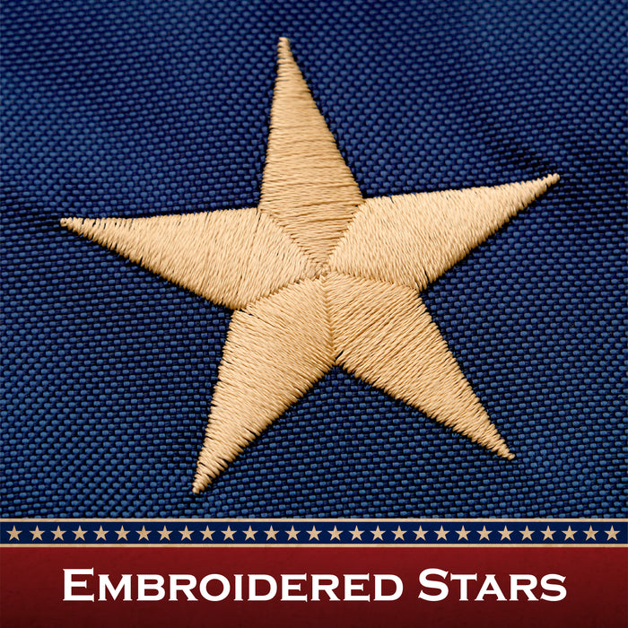 G128 2 Pack: American USA Tea-Stained Flag | 3x5 Ft | ToughWeave Pro Series Pole Sleeve Embroidered 420D Polyester | Embroidered Stars
