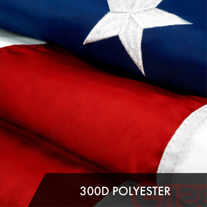 American Flag 300D Embroidered Polyester 5x8 Ft