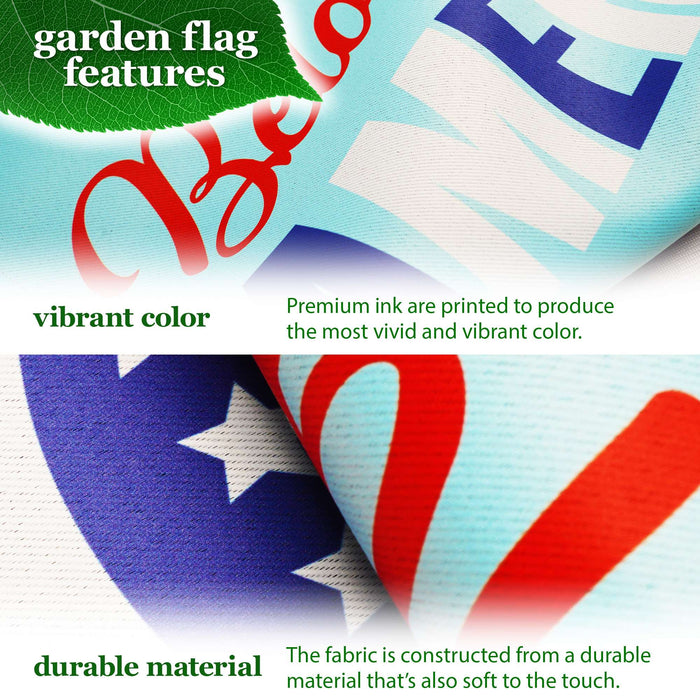 G128 Combo Pack: Garden Flag Stand 36x16IN & Garden Flag Heart America Belongs Printed 12x18IN Double Sided