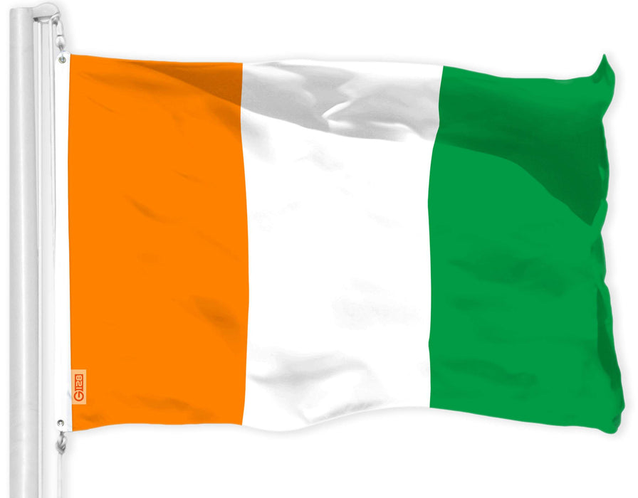 G128 Ivory Coast Flag | 3x5 Ft | LiteWeave Pro Series Printed 150D Polyester | Country Flag, Indoor/Outdoor, Vibrant Colors, Brass Grommets