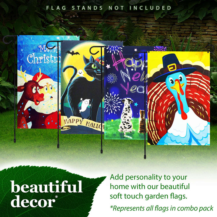 G128 set of 4 holiday animals garden flags, 12x18 inch, photo 8