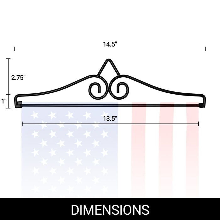 G128 4 Pack: Garden Flag Wall Hanger, Black Wrought Iron Small Flag Hanger, Heavy Duty Garden Flag Holder (Ideal for Flag/Banner with Width Smaller than 13")
