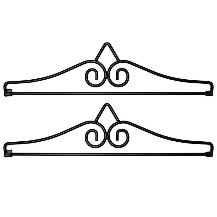 G128 2 Pack: Garden Flag Wall Hanger, Black Wrought Iron Small Flag Hanger, Heavy Duty Garden Flag Holder (Ideal for Flag/Banner with Width Smaller than 13")