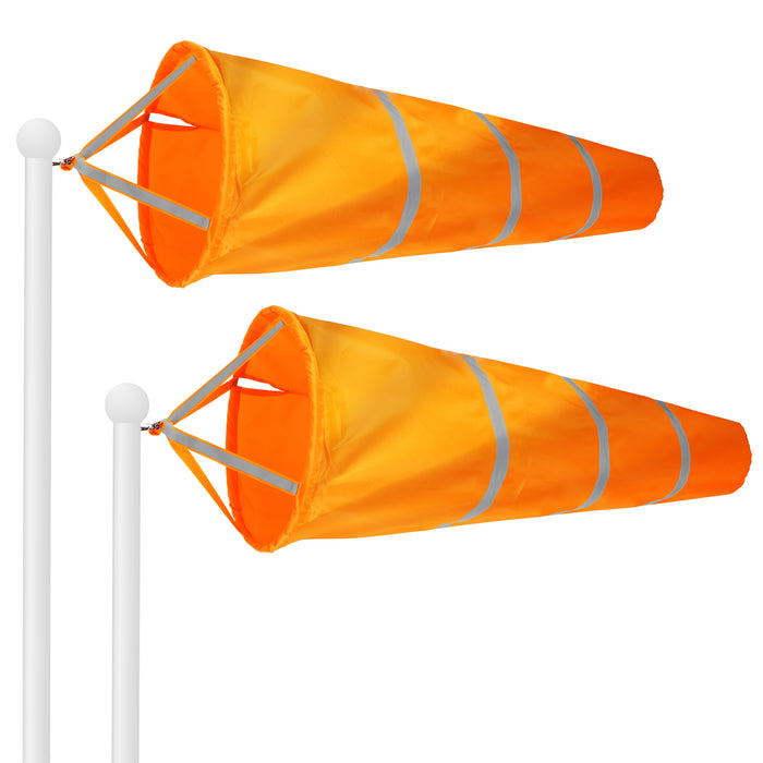 G128 - Orange Windsock Heavy Duty Printed 210D Wind Direction Measurement (Orange 30" 2PK)