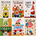 G128 set of 6 valentine's and seasonal gnomes garden flags, 12x18 inch