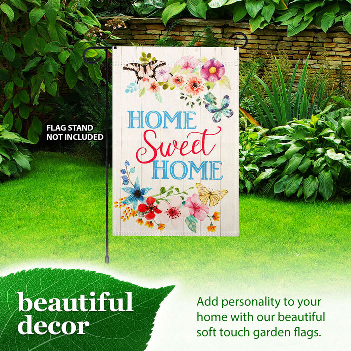 G128 Home Sweet Home Butterflies Garden Flag 12x18 In Double Sided Spring Yard Garden Lawn Decoration
