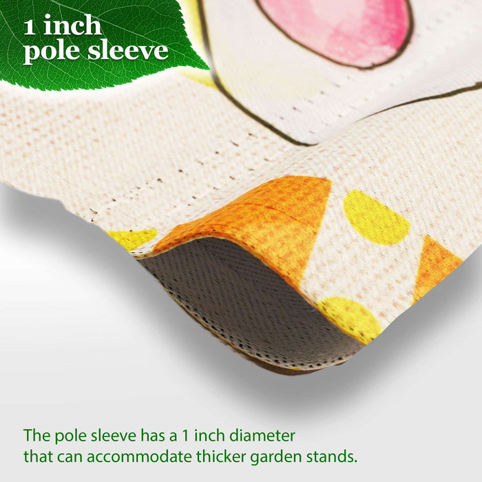 G128 Combo Pack: Garden Flag Stand 36x16IN & Garden Flag Happy Easter Gnome Greetings Printed 12x18IN Double Sided