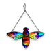 G128 bee stained glass suncatcher window hanging ornament with metal frame, 14 inch nominal size