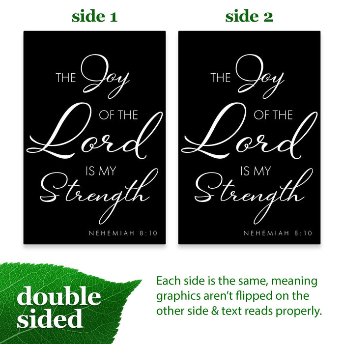 G128 Joy of the Lord Scripture Garden Flag 12x18 In Double Sided Bible Verses Yard Garden Lawn Decoration