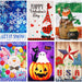 G128 set of 6 leprechaun and halloween cat garden flags, 12x18 inch, photo 8