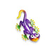 G128 purple gecko lizard metal wall art hanging decor, 9 inch nominal size