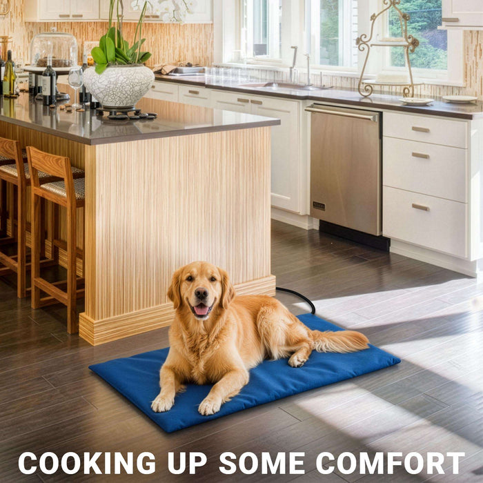 G128 Extra Large Pet Heating Pad 47.24x27.56IN, 6 Adjustable Temperature Dog Cat Heating Pad with Timer, Waterproof Heated Cat Dog Bed with Chew Resistant Cord, Indoor Electric Large Pet Heated Mat