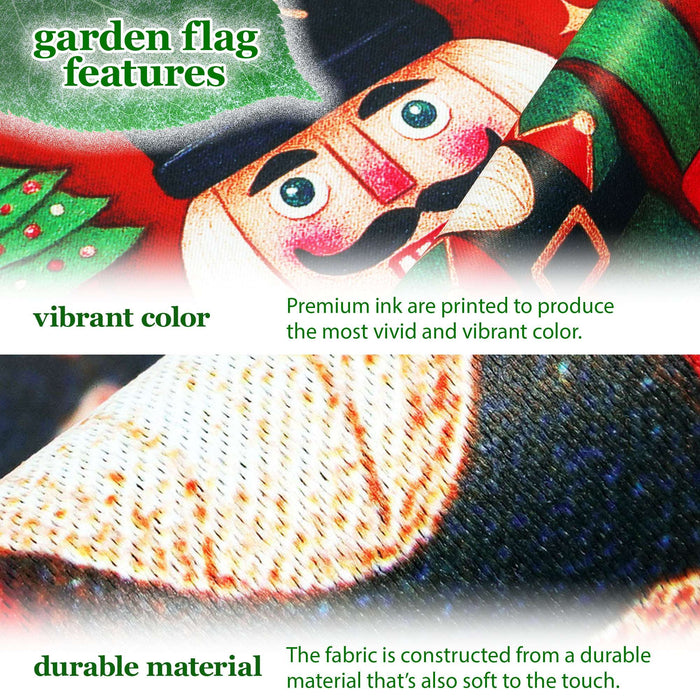 G128 36x16IN Garden Flag Stand & 12x18 Christmas Nutcracker Flag Kit