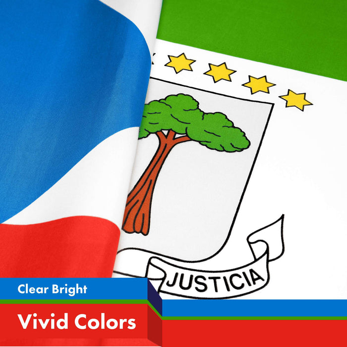G128 5 Pack: Equatorial Guinea Flag | 3x5 Ft | LiteWeave Pro Series Printed 150D Polyester | Country Flag, Indoor/Outdoor, Vibrant Colors, Brass Grommets