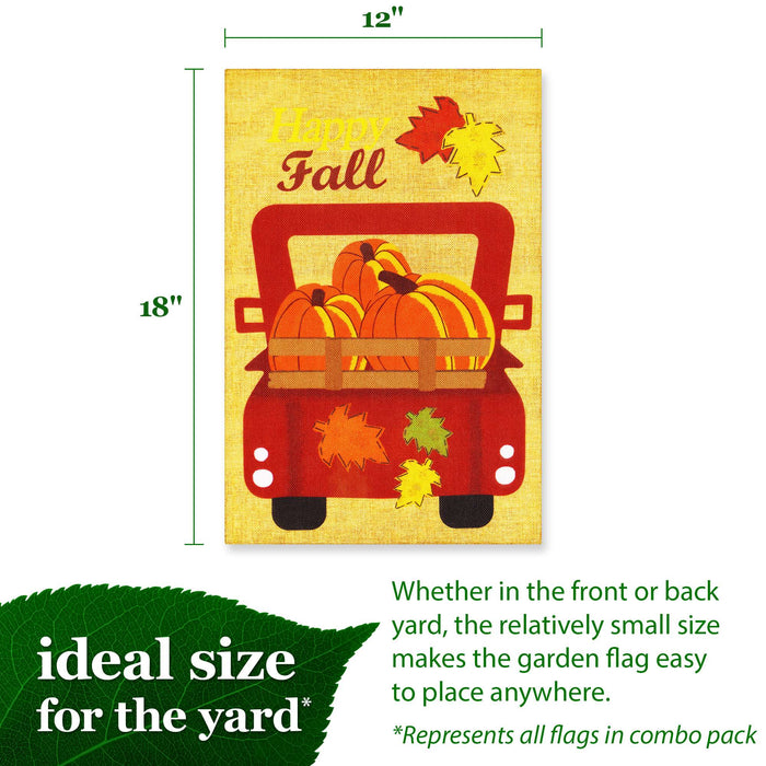 G128 set of 4 seasonal pickup trucks garden flags, 12x18 inch, photo 2