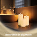 G128 set of three white flameless LED pillar candles in 6, 5, and 4 inch heights
