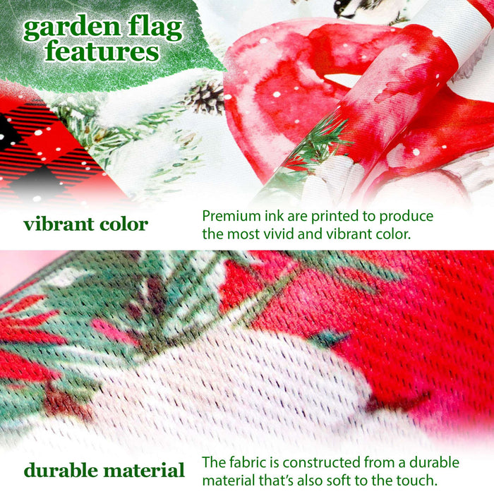 G128 36x16IN Garden Flag Stand & 12x18 Welcome Christmas Gnome Flag Kit