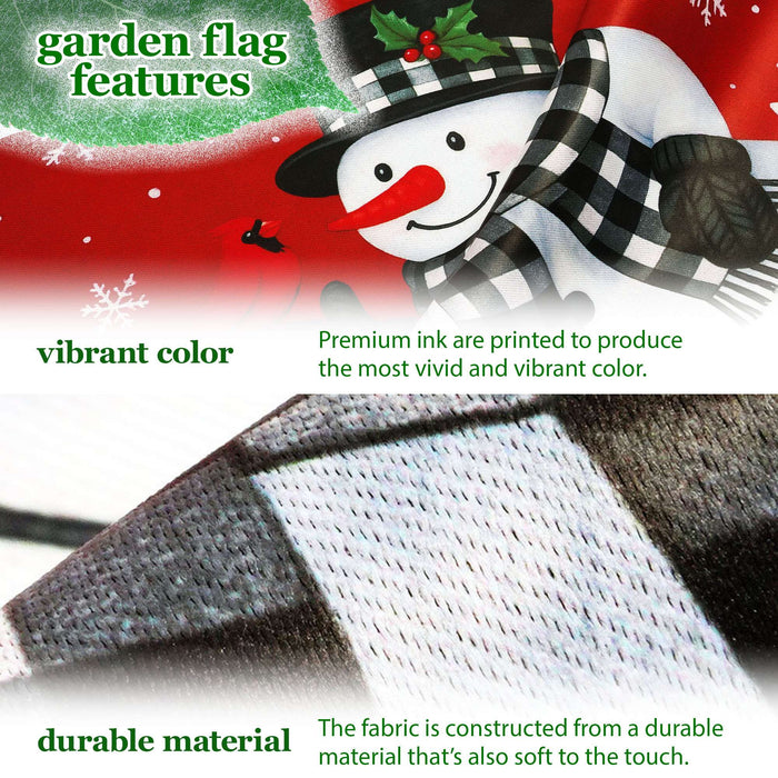 G128 36x16IN Garden Flag Stand & 12x18 Let It Snow Snowman Flag Kit