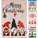 G128 set of 4 christmas, summer, valentine's gnomes garden flags, 12x18 inch