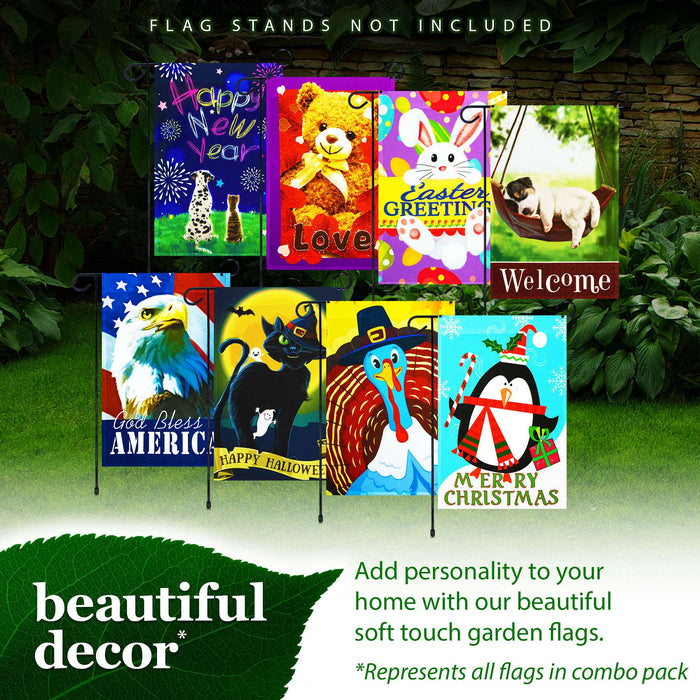 G128 set of 8 holiday and seasonal animals garden flags, 12x18 inch, photo 8