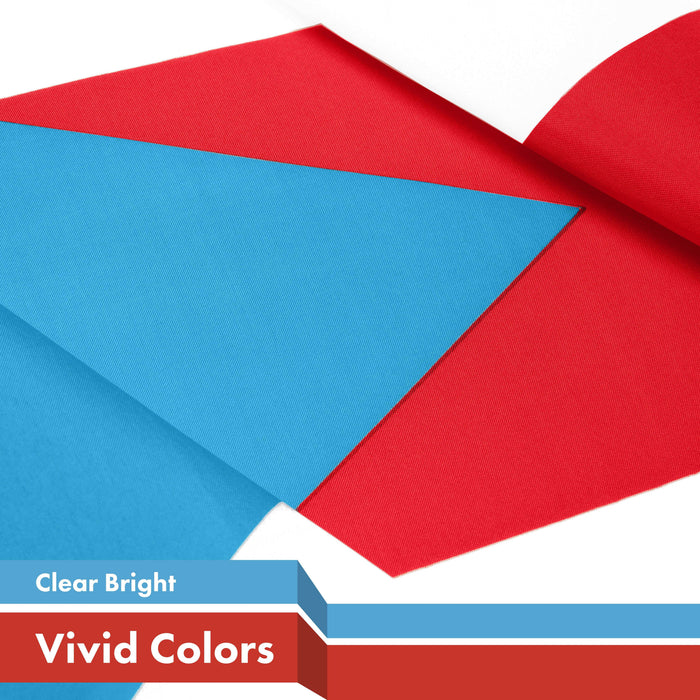 G128 2 Pack: Puerto Rico Light Blue Puerto Rican PR Flag | 2x3 Ft | LiteWeave Pro Series Printed 150D Polyester | Indoor/Outdoor, Vibrant Colors, Brass Grommets