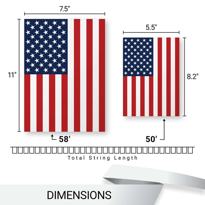 G128 2026 World Cup Bunting Banner | Flag 7.5 x 11 Inch, Full String 58 Feet | LiteWeave Pro Series Printed 150D Poly | String Flag Decor for Fan Club Party, Soccer Events, World Cup Fan Celebration