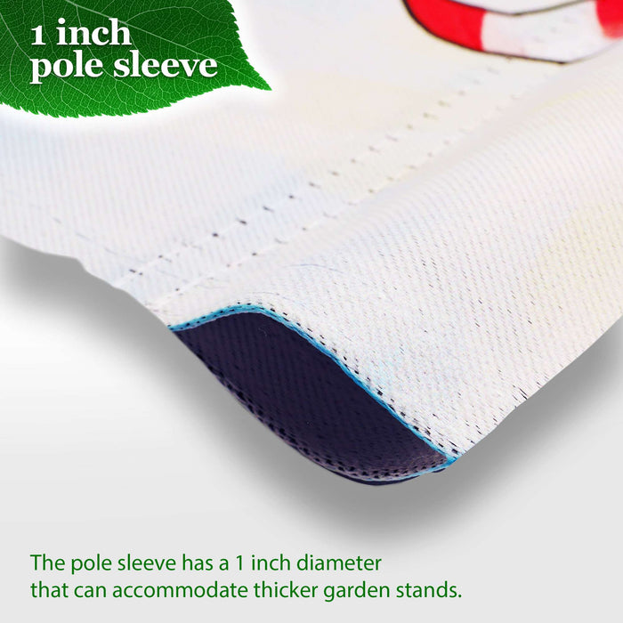 G128 Combo Pack: Garden Flag Stand 36x16IN & Garden Flag Summer Fun Gnome Printed 12x18IN Double Sided