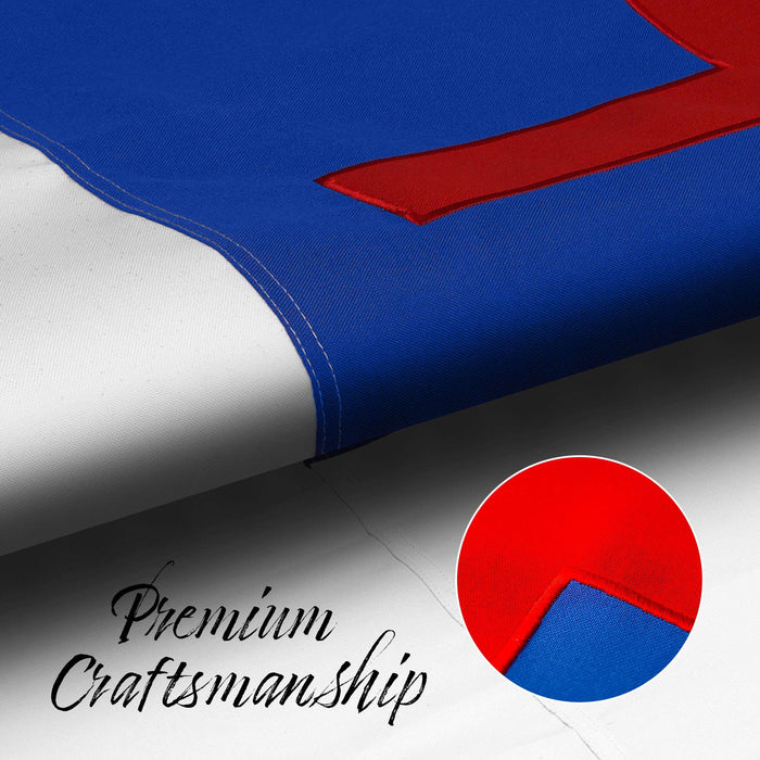 G128 Christian Flag | 2.5x4 Ft | StormFlyer Series Embroidered 220GSM Spun Polyester | Religious Flag, Embroidered Design, Indoor/Outdoor, Brass Grommets, Heavy Duty, All Weather