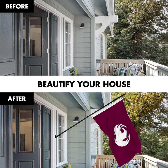 G128 Combo Pack: 6 Ft Twist Free Aluminum Spinning Flagpole (Black) & Phoenix Flag | 3x5 Ft | LiteWeave Pro Series Printed 150D Polyester | Pole with Flag Included