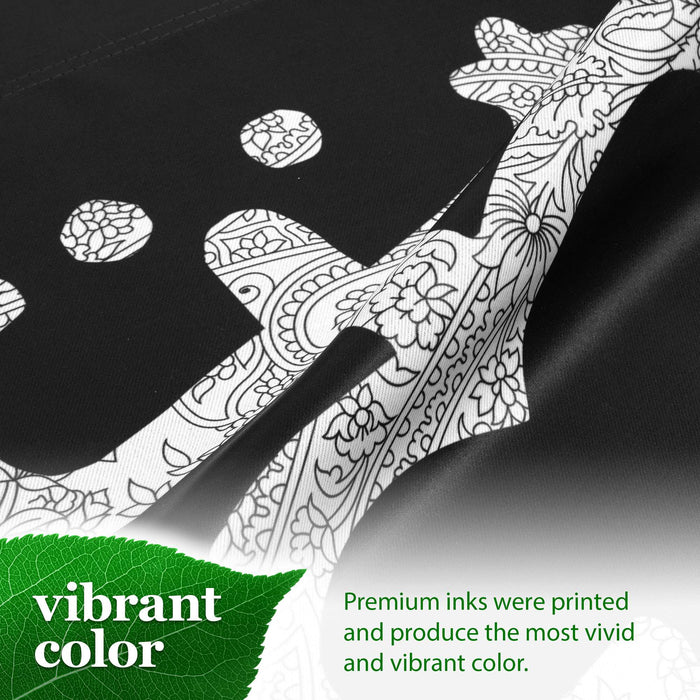 G128 Floral Coqui Frog Black Garden Flag 12x18 In Double Sided Yard Garden Lawn Decoration
