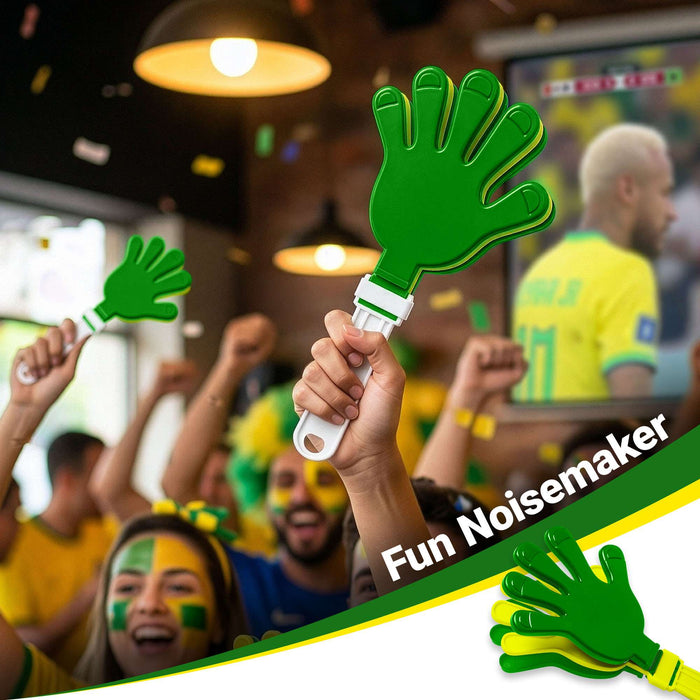 G128 World Soccer Tournament 2026 Cup Soccer Fan Set 6PCS, Brazil Fan Merch with Flag and Bracelet, Accessories for Sports Parties