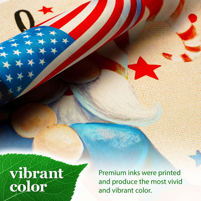 G128 Welcome Patriotic Gnome Garden Flag 12x18 In Double Sided Independence Day Yard Garden Lawn Decoration