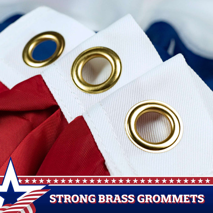 G128 3 Pack: USA Pleated Fan Flag, 2x4 Feet American USA Bunting Decoration Flags Printed Patriotic Stars & Stripes with Canvas Header and Brass Grommets